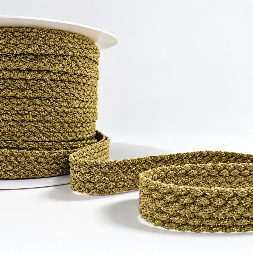Tresse plate dorée sur bobine — Maison Satab